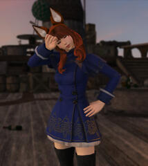 A candid moment from the days Nalia spent on Saronian airships.